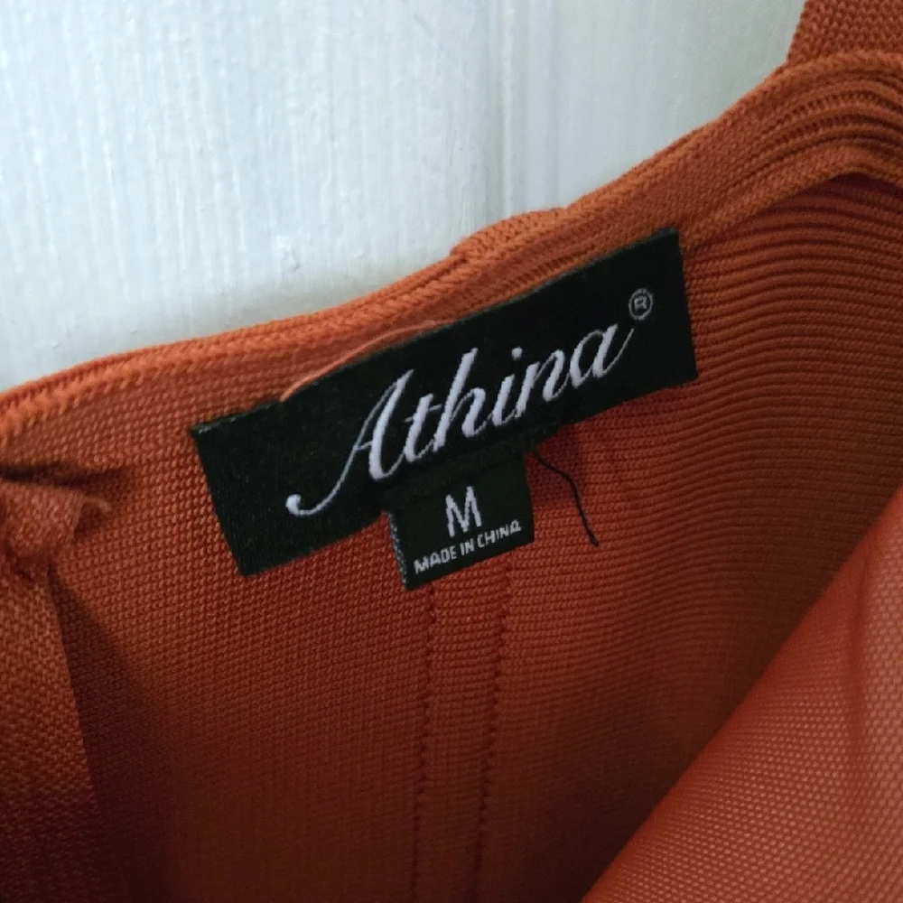 Chic Orange Ruched Mini Dress - Picture 6 of 11